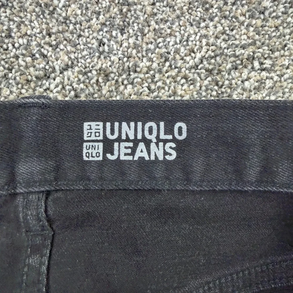 Uniqlo Selvedge Denim Jeans Mens 30x34 Slim Fit Black Stretch Pants Red Line